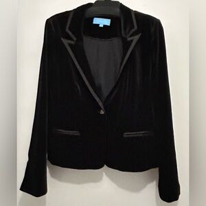 Draper James Black Velvet Blazer